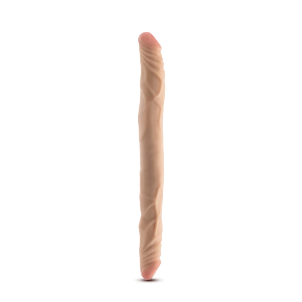 Dr. Skin Plus | 14 Inch Double Dong – Extra Long Double-Ended Dildo With A Realistic Posable Shaft - Beige