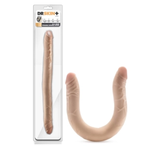 Dr. Skin Plus | 16.5 Inch Double Dong – Extra Long Double-Ended Dildo With A Realistic Posable Shaft - Beige