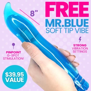FREE Mr. Blue Soft Tip Wavy Vibrator