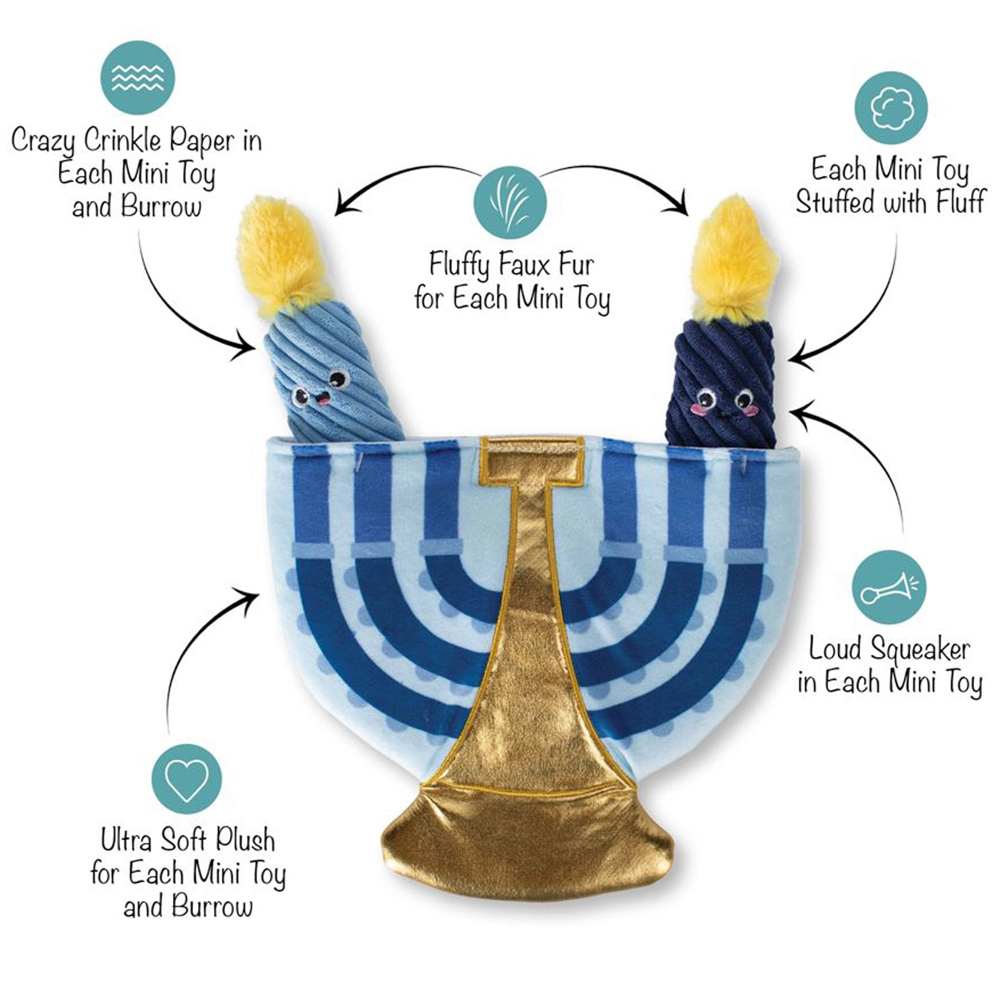 Fringe A Lit Hanukkah Burrow Blue Dog Toys