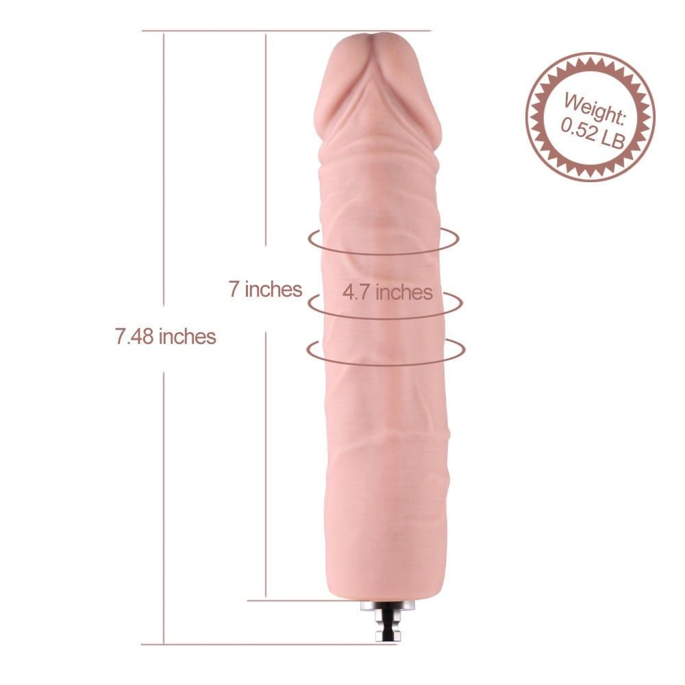 HiSmith Veined Silicone KlicLok Dildo 7 Inch - Light