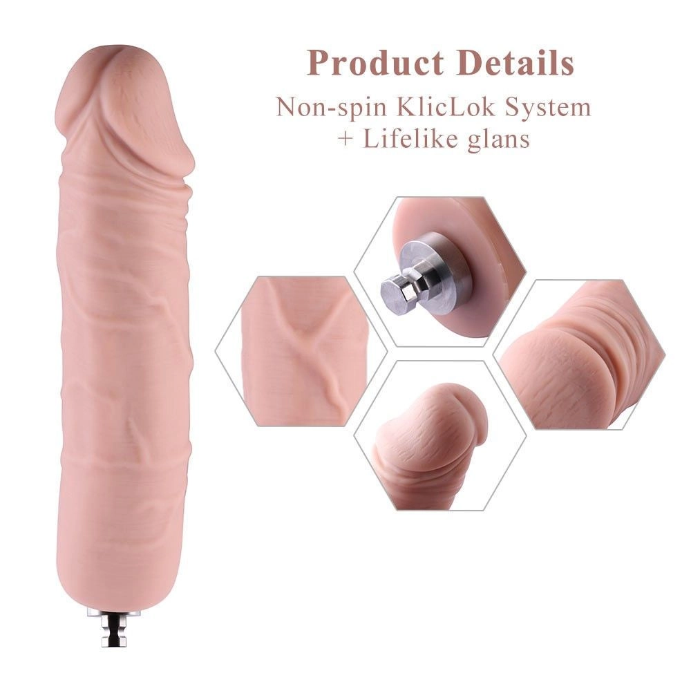 HiSmith Veined Silicone KlicLok Dildo 7 Inch - Light