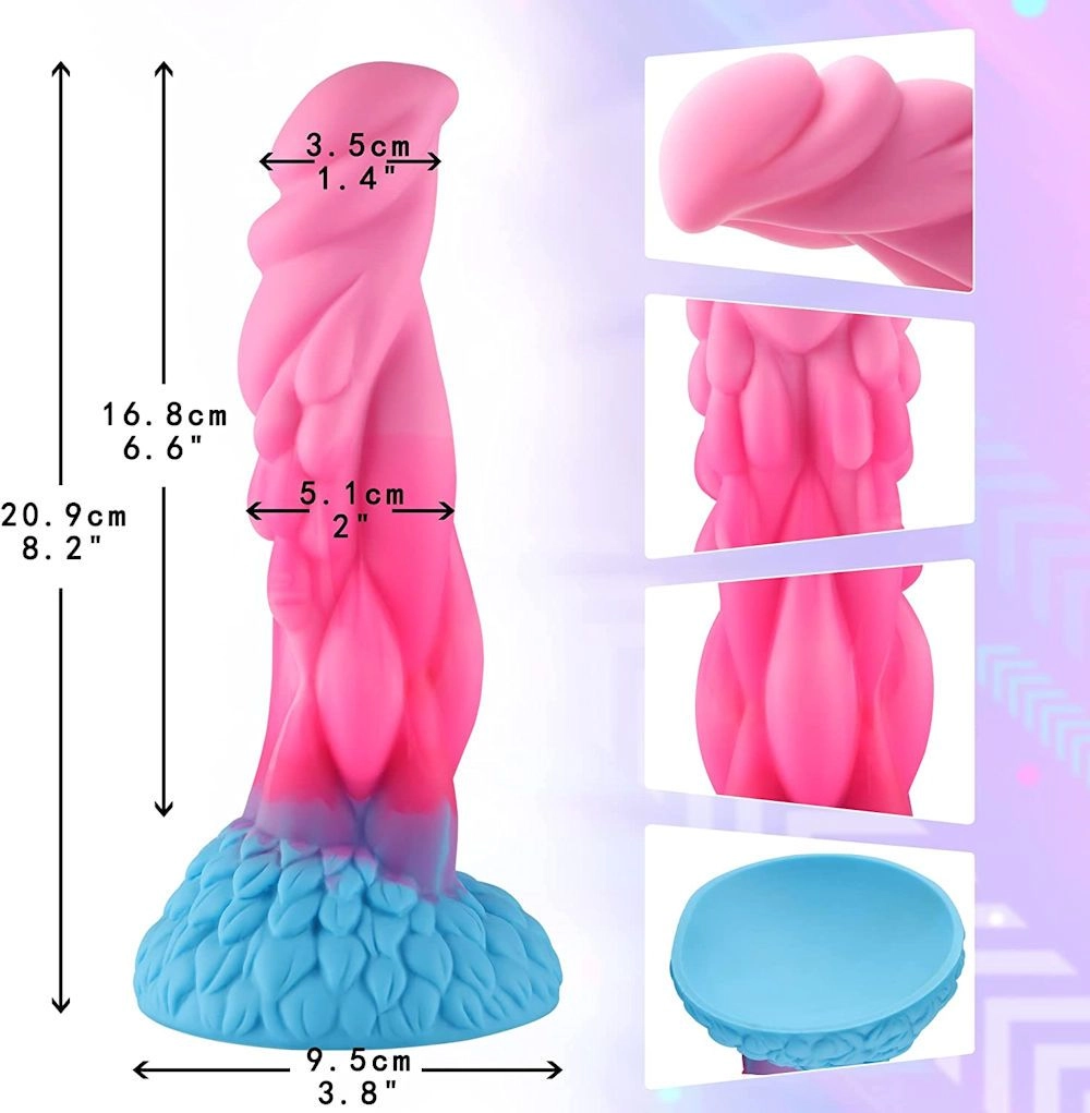 HiSmith Waldolo Silicone Beleala Dildo 8.2 Inch - Pink/Blue