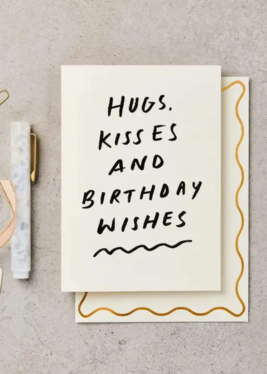Hugs. Kisses & Birthday Wishes Card