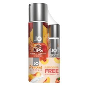 JO Peaches & Cream - JO Peachy Lips 4 fl.oz.   GWP JO H2O Vanilla 1 fl.oz