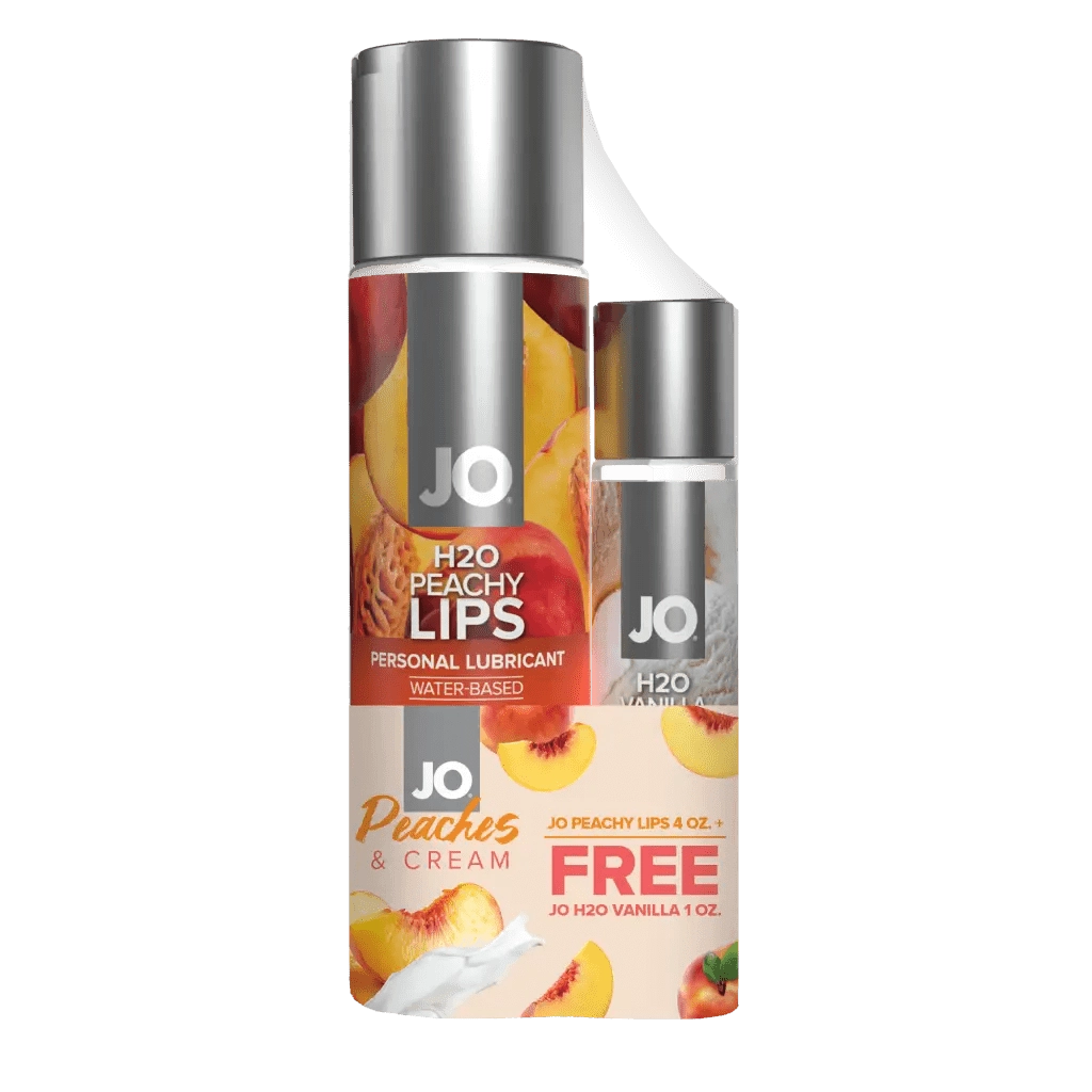 JO Peaches & Cream - JO Peachy Lips 4 fl.oz.   GWP JO H2O Vanilla 1 fl.oz