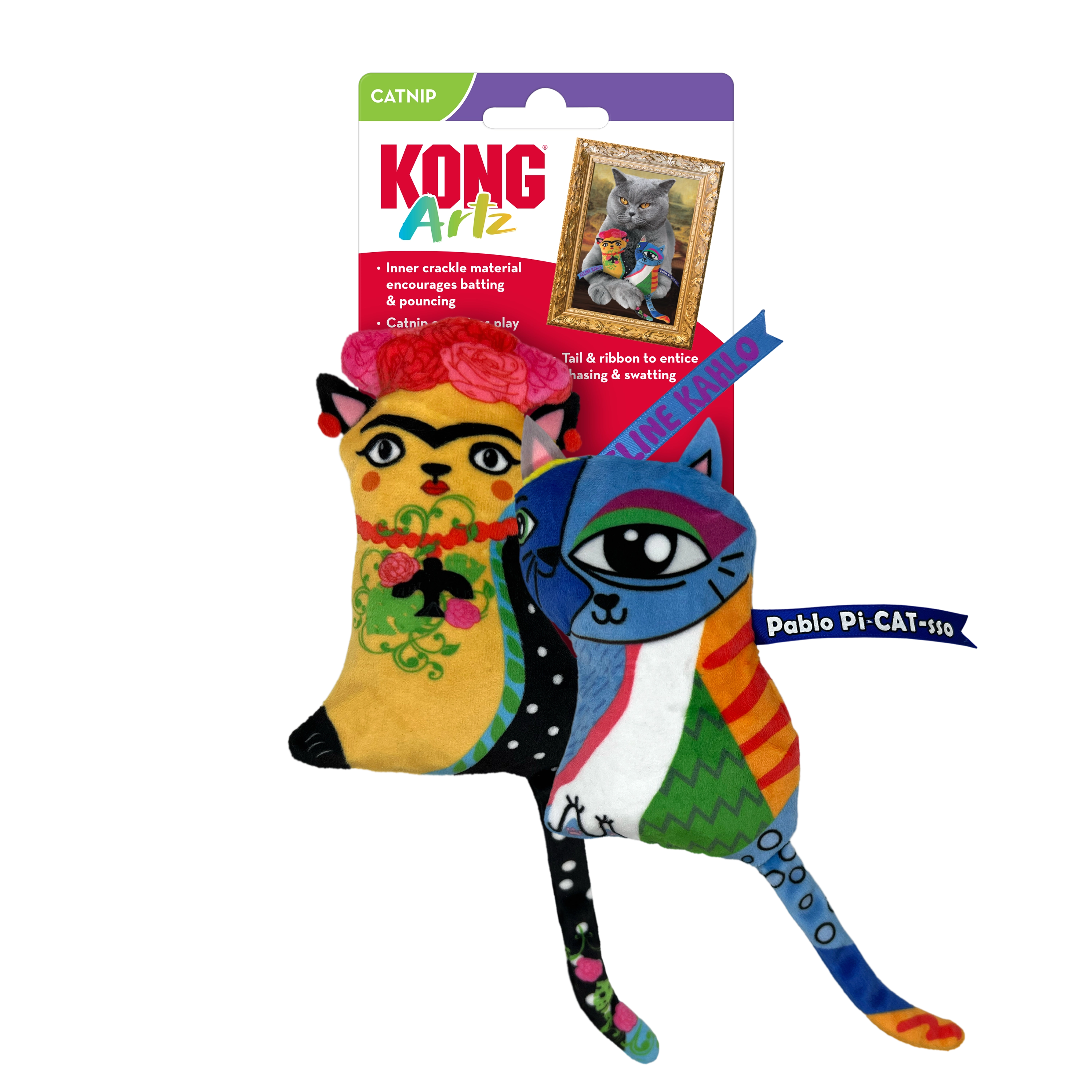 KONG Artz Kahlo / Dali Catnip Cat Toy 2 Pack