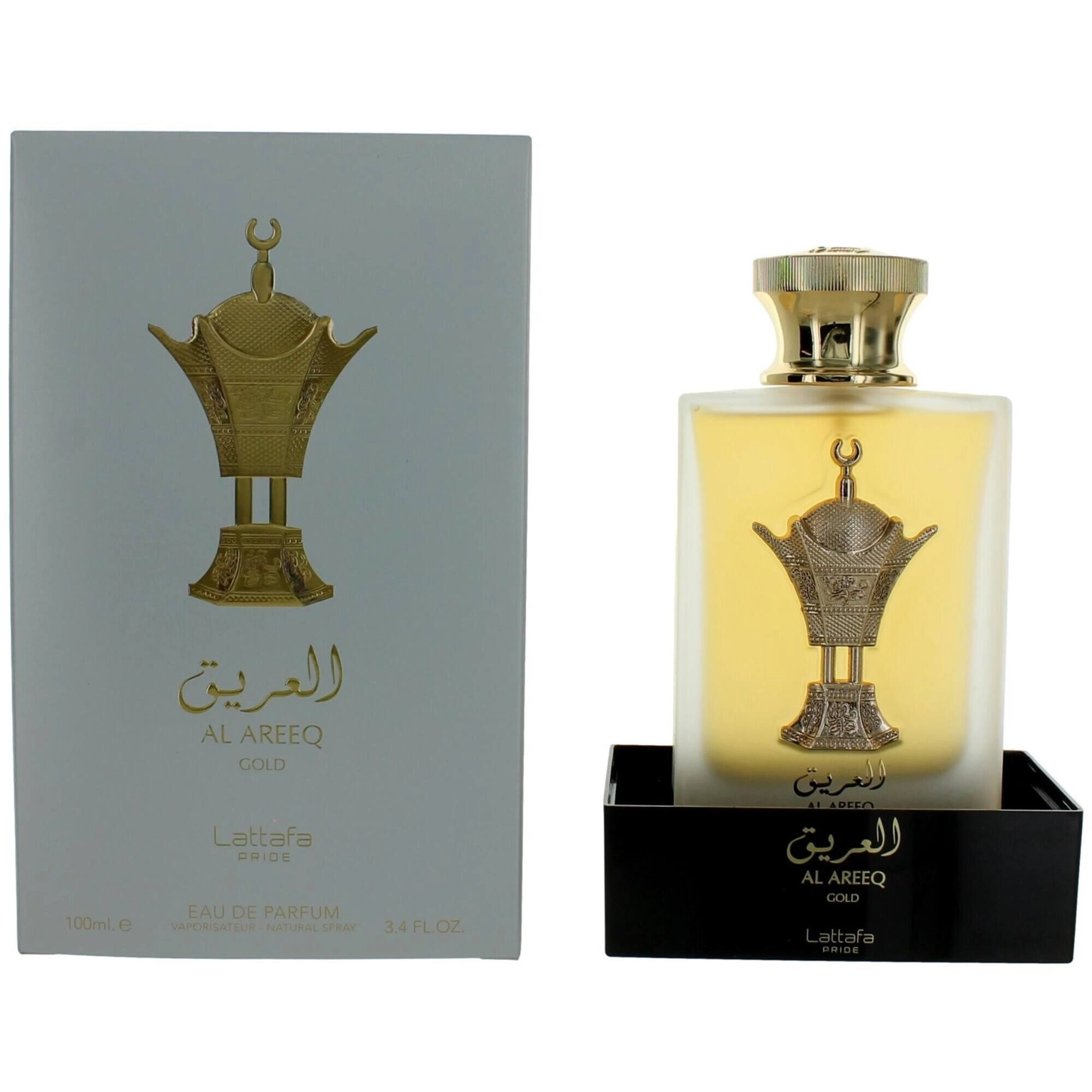 Lattafa Unisex EDP Spray - Al Areeq Gold Saffron and Black Tea Top Notes, 3.4 oz