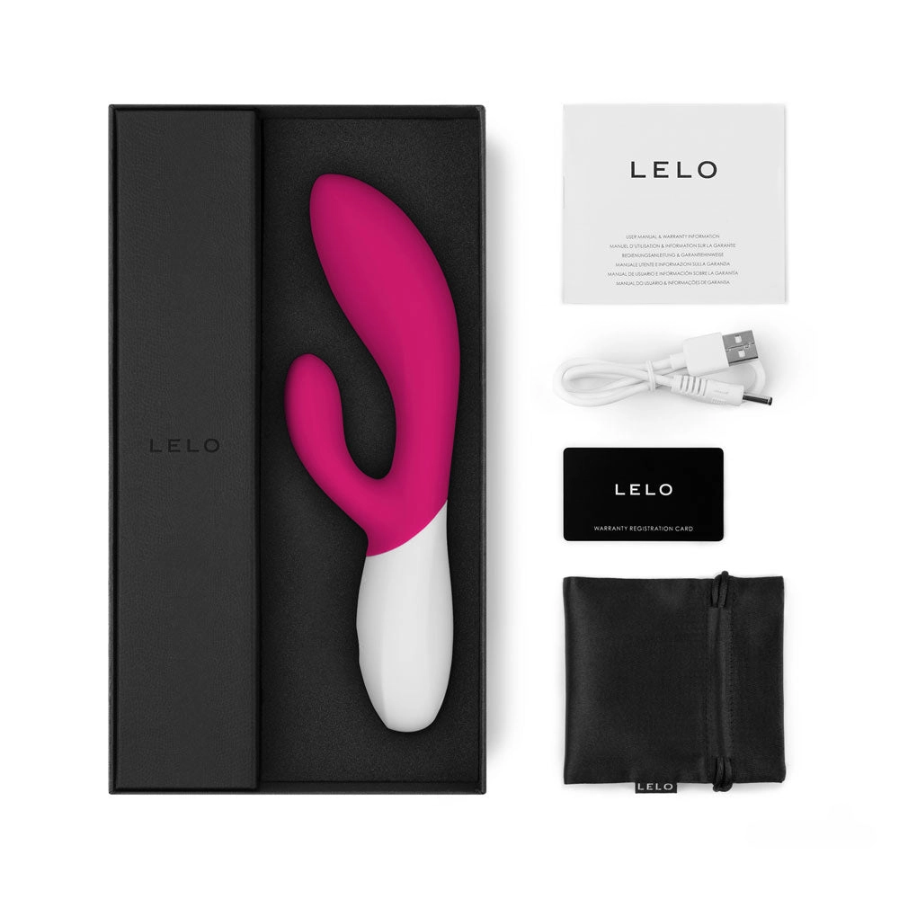 Lelo Ina Wave 2 Rechargeable Rabbit Vibrator - Cerise