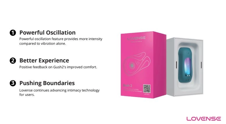 Lovense Gush 2 Remote-controlled Vibrating & Oscillating Penis Massager