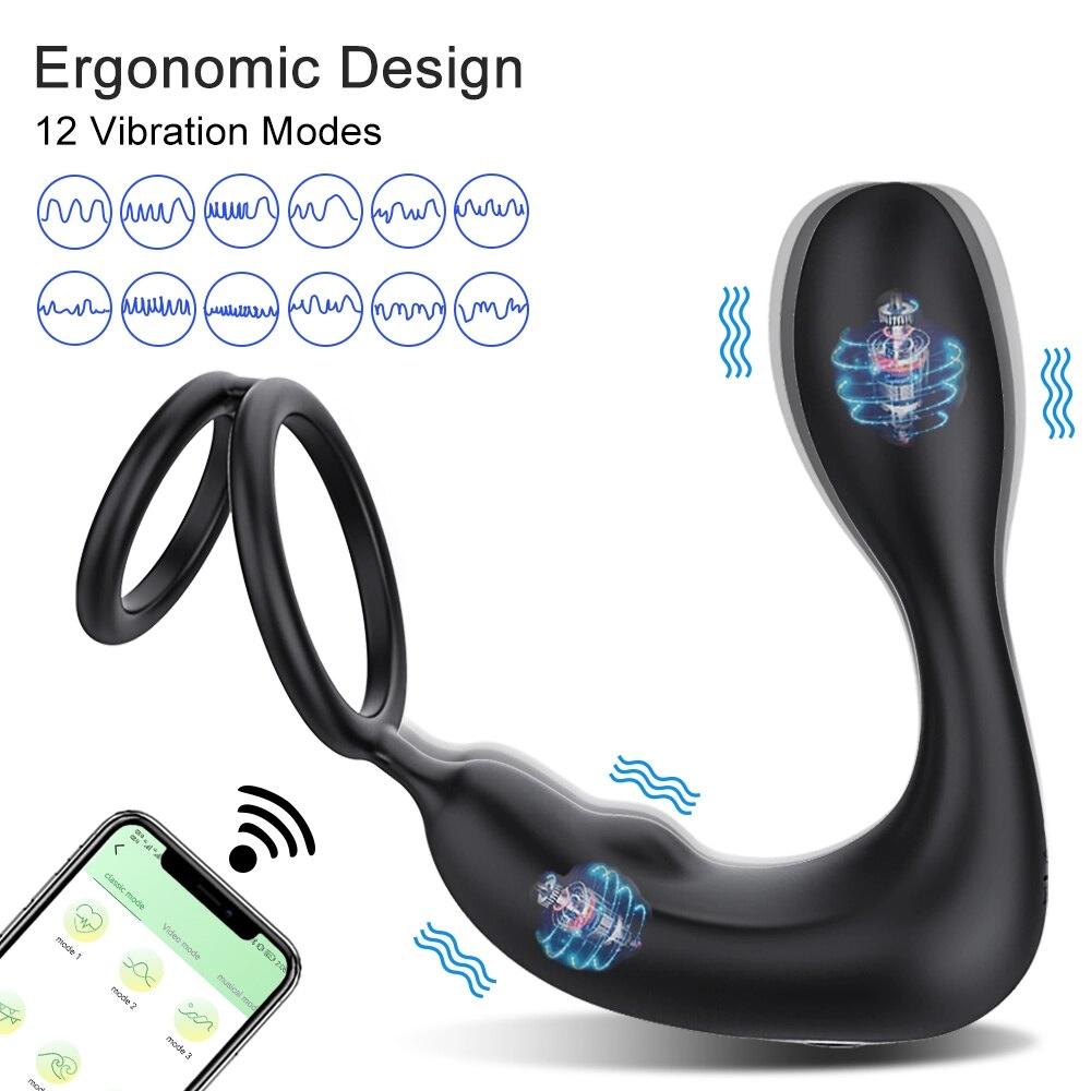 Male Prostate Massager Anal Butt Plug Bluetooth App Vibrators for Men Masturbator