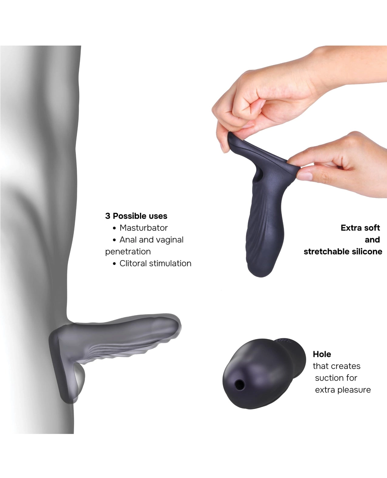 Manwan RYZER Penis Sleeve - Pine Gray