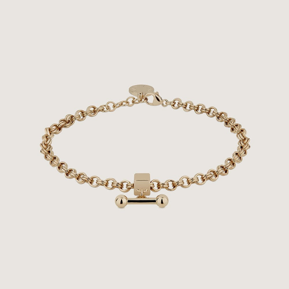 Mosaic Chain Bracelet - 22 Carat Gold Gilded