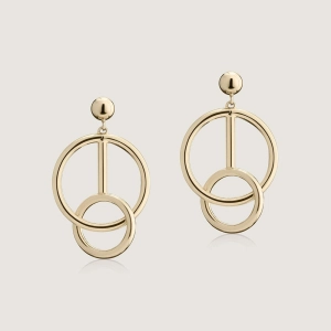 Music Bar Hoop Earrings - 22 Carat Gold Gilded