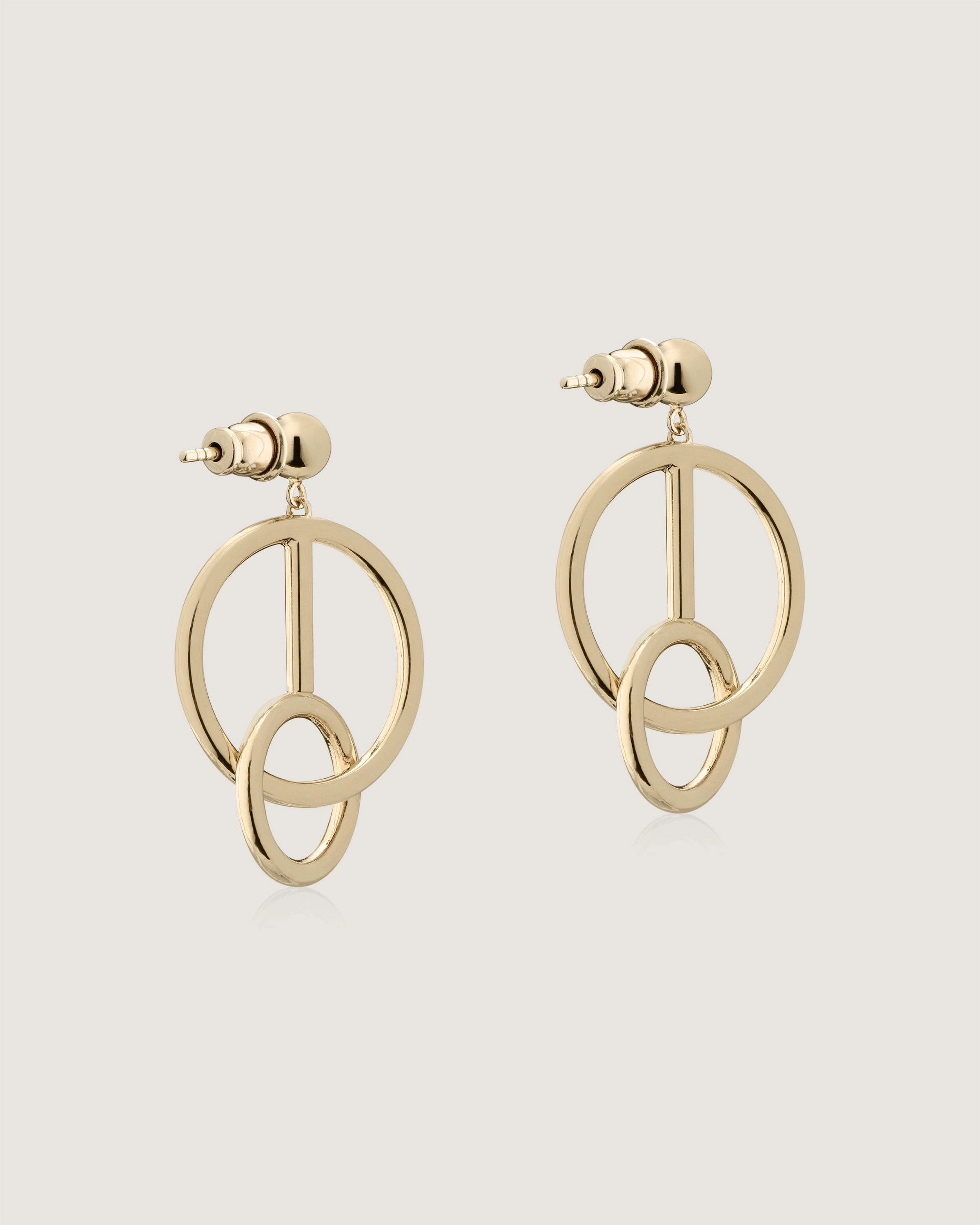 Music Bar Hoop Earrings - 22 Carat Gold Gilded