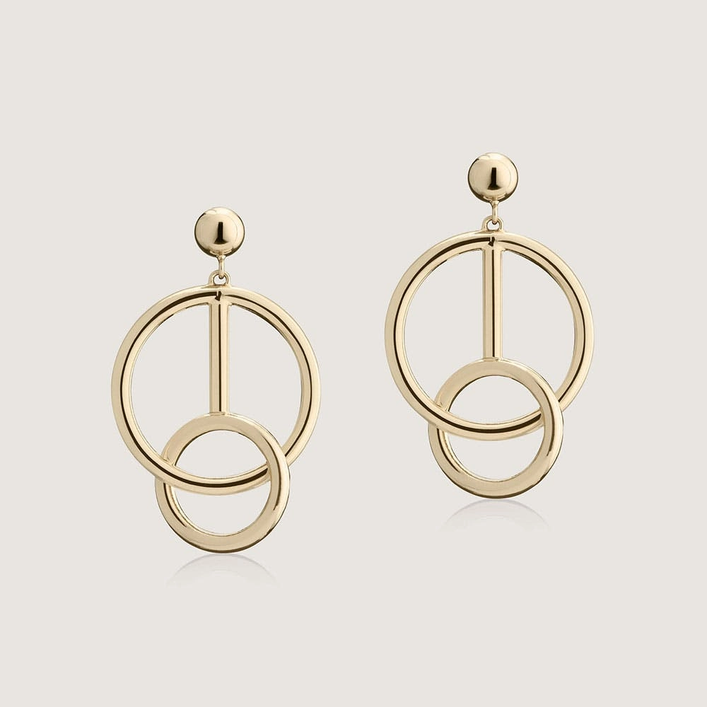 Music Bar Hoop Earrings - 22 Carat Gold Gilded