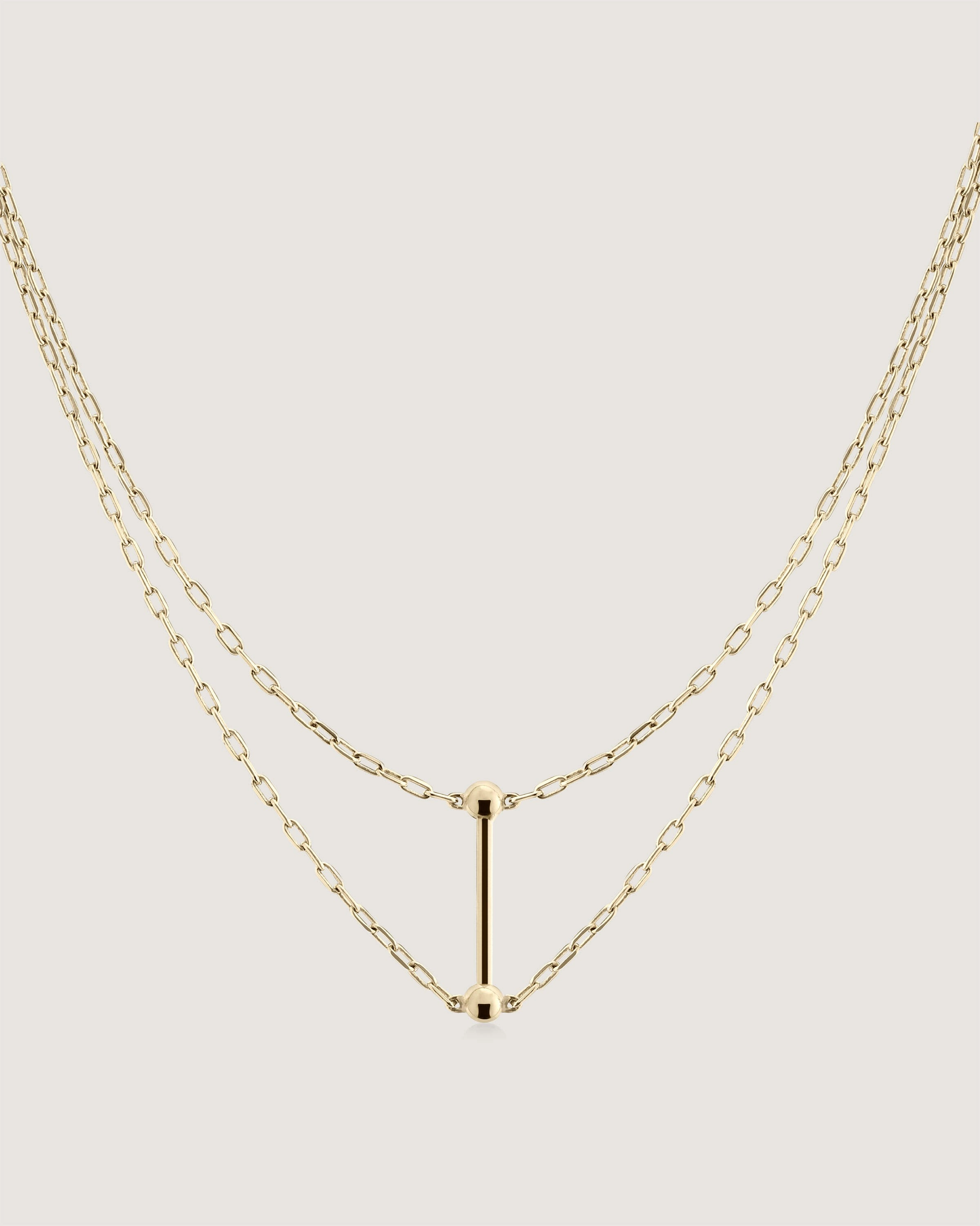 Music Bar Necklace - 22 Carat Gold Gilded