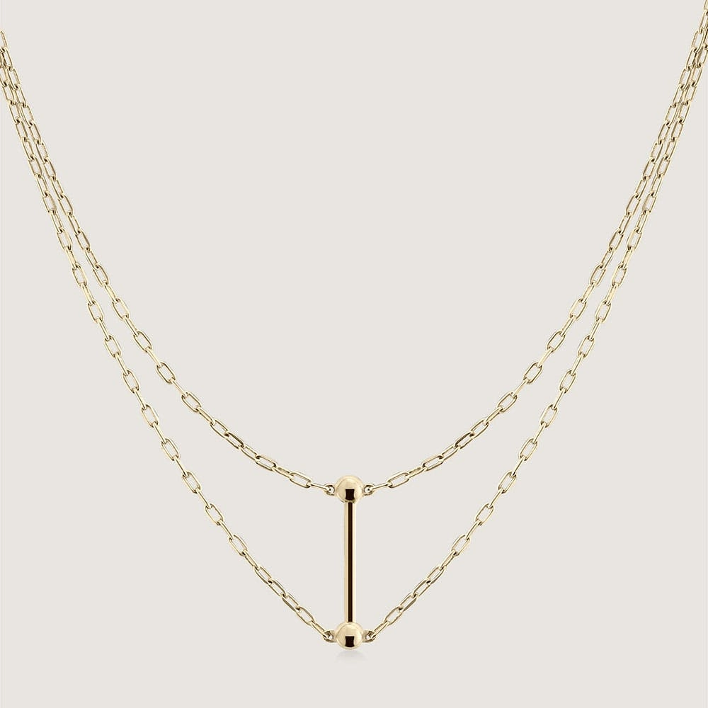Music Bar Necklace - 22 Carat Gold Gilded