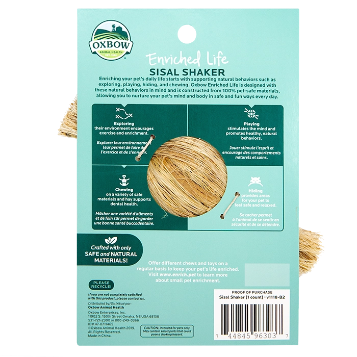 Oxbow Animal Health Enriched Life Sisal Shaker