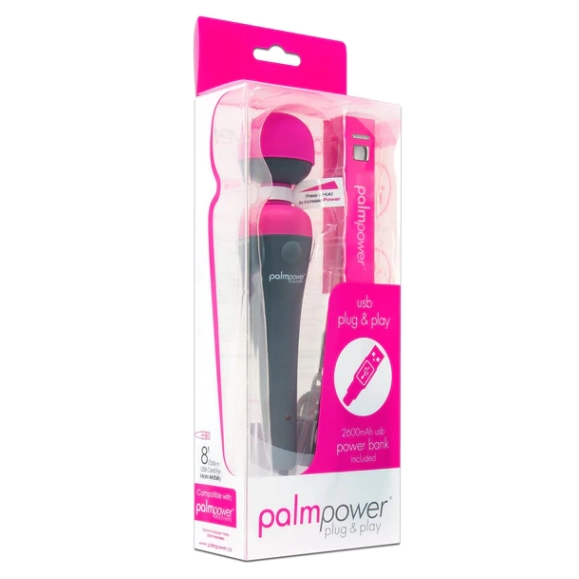 PalmPower Plug & Play Corded Massage Wand Vibrator & Power Bank