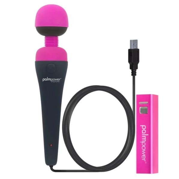 PalmPower Plug & Play Corded Massage Wand Vibrator & Power Bank