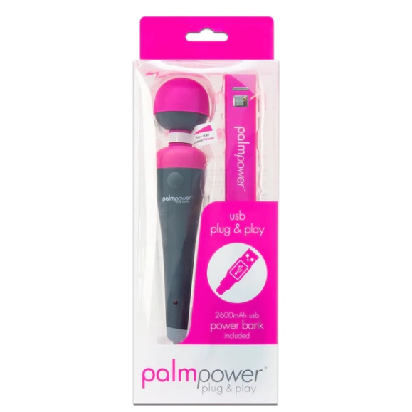 PalmPower Plug & Play Corded Massage Wand Vibrator & Power Bank