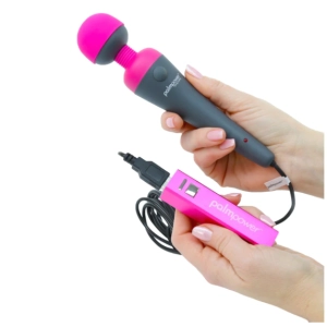 PalmPower Plug & Play Corded Massage Wand Vibrator & Power Bank