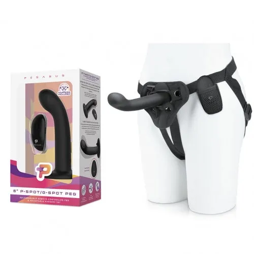 Pegasus Remote Control 6 Inch P-G Spot Silicone Peg With Harness - Black