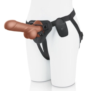 Pegasus Remote Control 8 Inch Realistic & Balls Peg With Harness - Brown