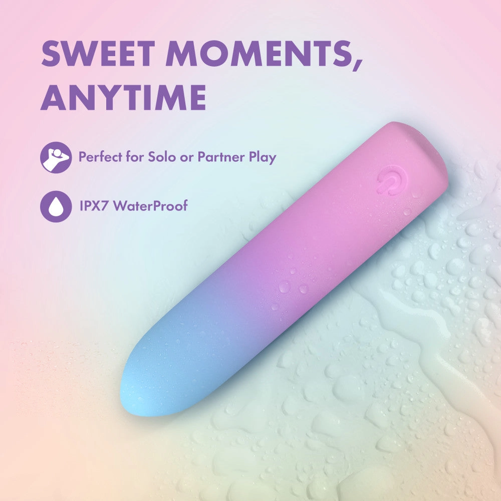 Play With Me by Blush ®| Berry Burst 4 Inch Silicone Bullet Vibrator – USB Rechargeable Clitoral Nipple Massager – In Multicolor