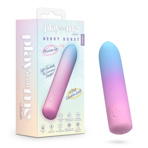 Play With Me by Blush ®| Berry Burst 4 Inch Silicone Bullet Vibrator – USB Rechargeable Clitoral Nipple Massager – In Multicolor