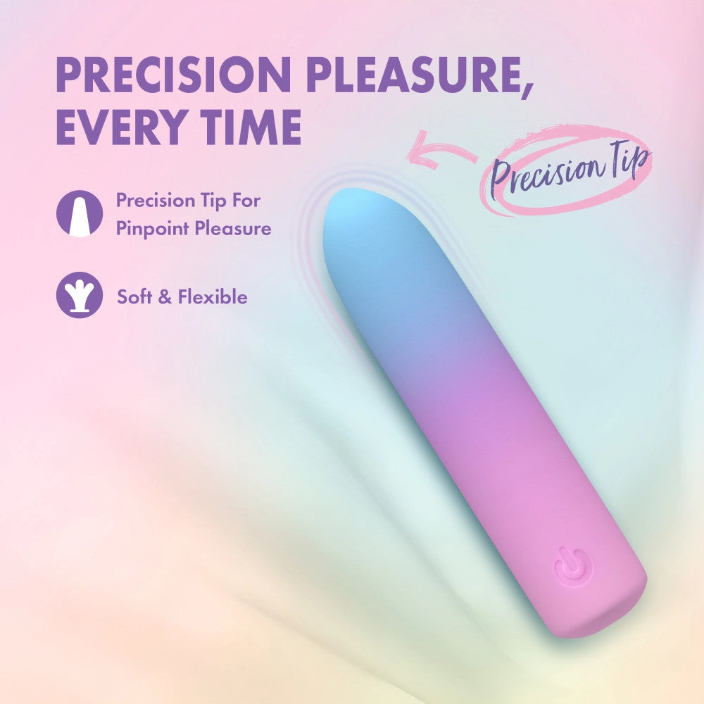 Play With Me by Blush ®| Berry Burst 4 Inch Silicone Bullet Vibrator – USB Rechargeable Clitoral Nipple Massager – In Multicolor
