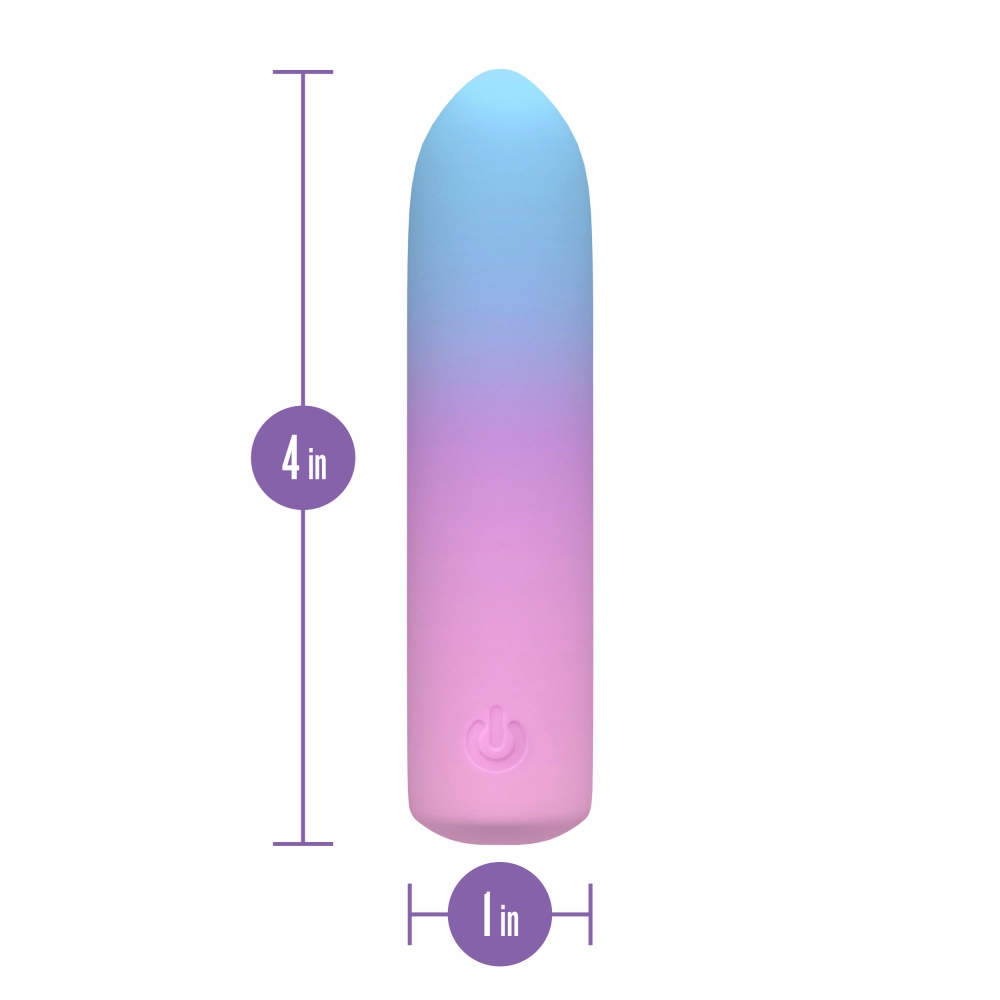 Play With Me by Blush ®| Berry Burst 4 Inch Silicone Bullet Vibrator – USB Rechargeable Clitoral Nipple Massager – In Multicolor