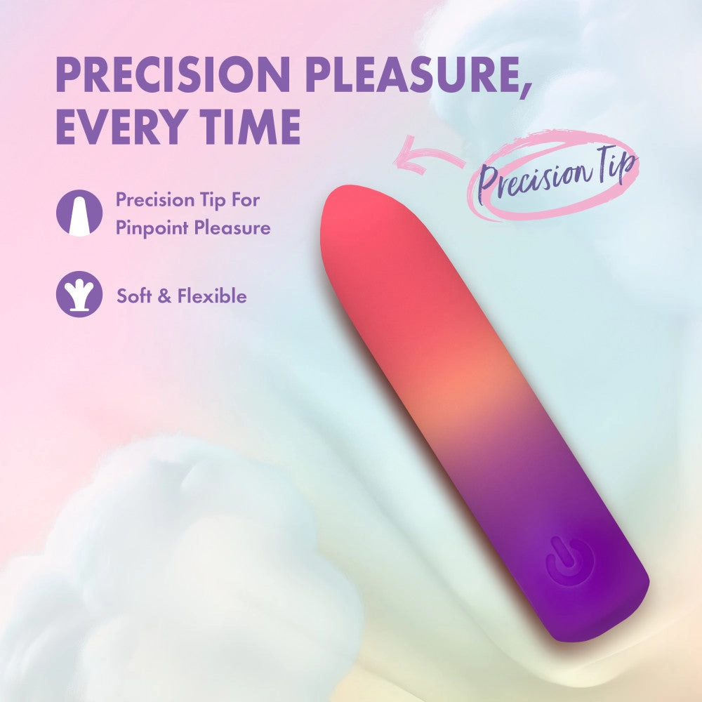 Play With Me by Blush ®| Cotton Candy 4 Inch Silicone Bullet Vibrator – USB Rechargeable Clitoral Nipple Massager – In Multicolor