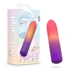 Play With Me by Blush ®| Cotton Candy 4 Inch Silicone Bullet Vibrator – USB Rechargeable Clitoral Nipple Massager – In Multicolor
