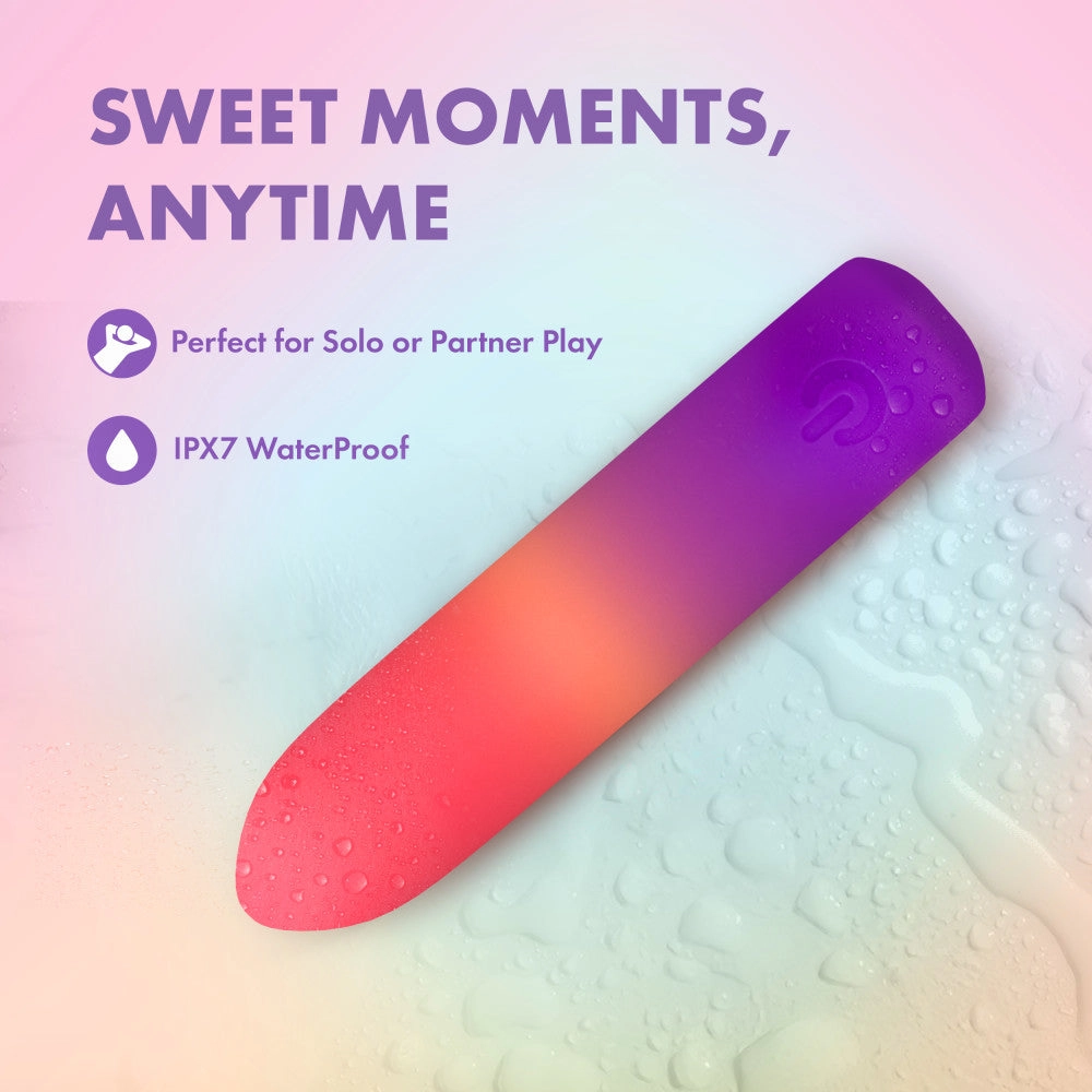 Play With Me by Blush ®| Cotton Candy 4 Inch Silicone Bullet Vibrator – USB Rechargeable Clitoral Nipple Massager – In Multicolor