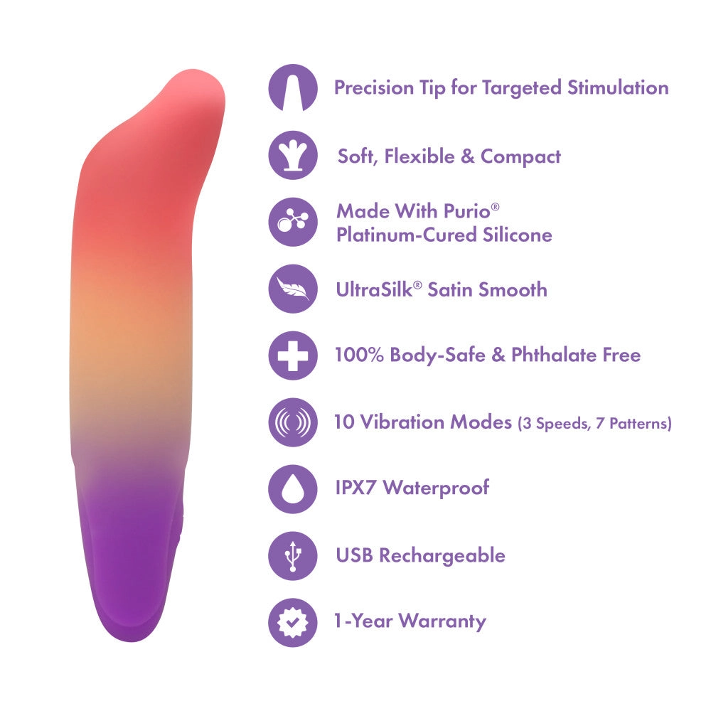 Play With Me by Blush ®| Dolphin Dreams 4.75 Inch Silicone Bullet Vibrator – USB Rechargeable Clitoral Nipple Massager – In Multicolor