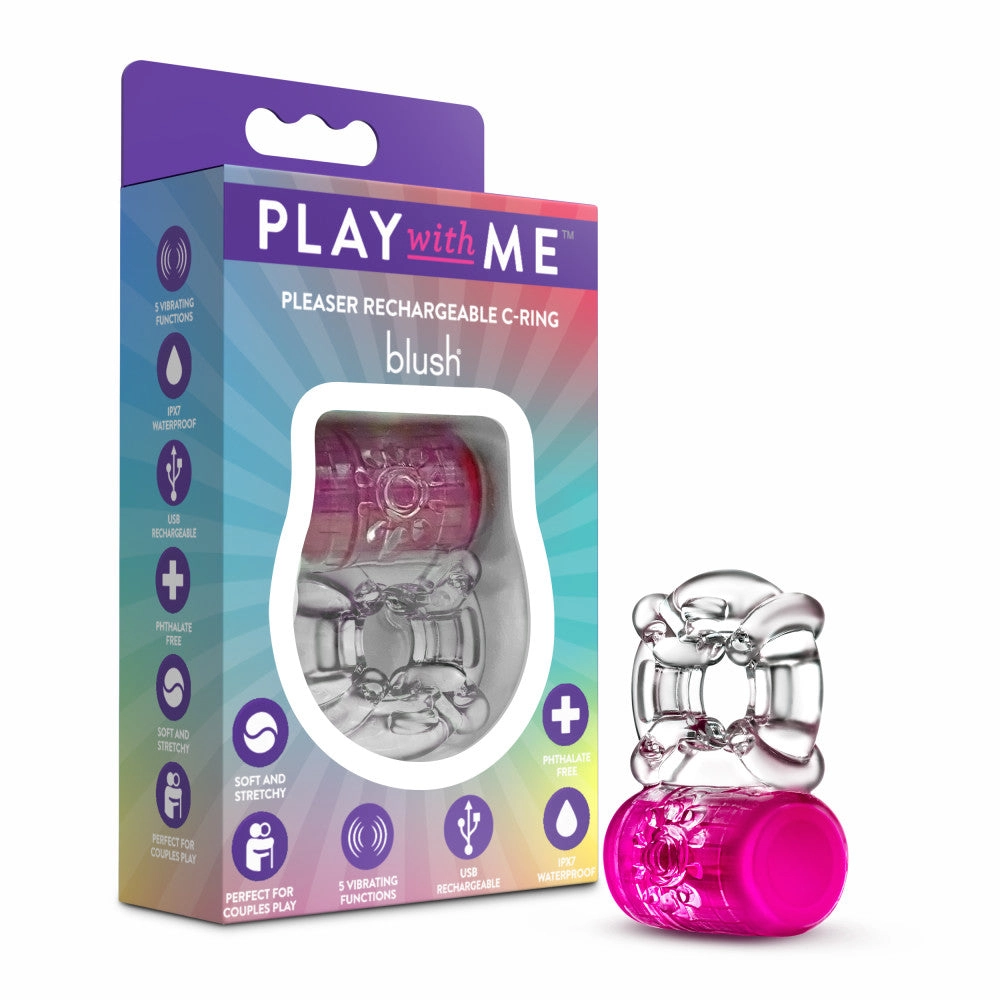Play With Me By Blush® | Pleaser: Rechargeable Vibrating Penis Ring - Pink