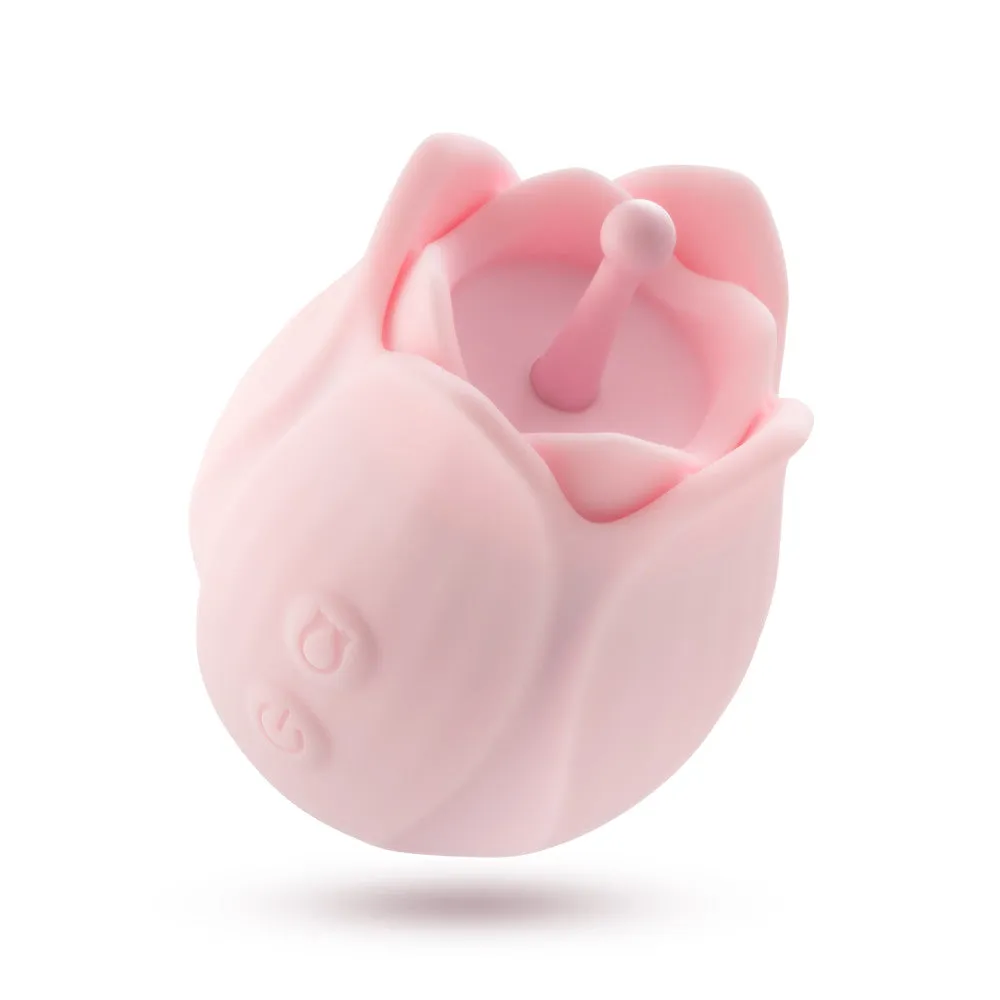 Play With Me | Romantic Rose Silicone Vibrator With Rosebud Attachment Heads – In Pink