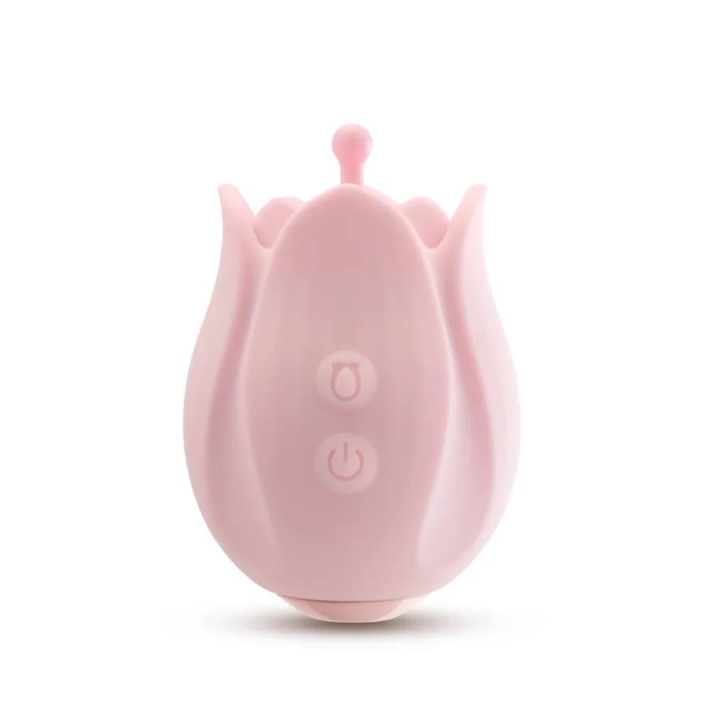 Play With Me | Romantic Rose Silicone Vibrator With Rosebud Attachment Heads – In Pink