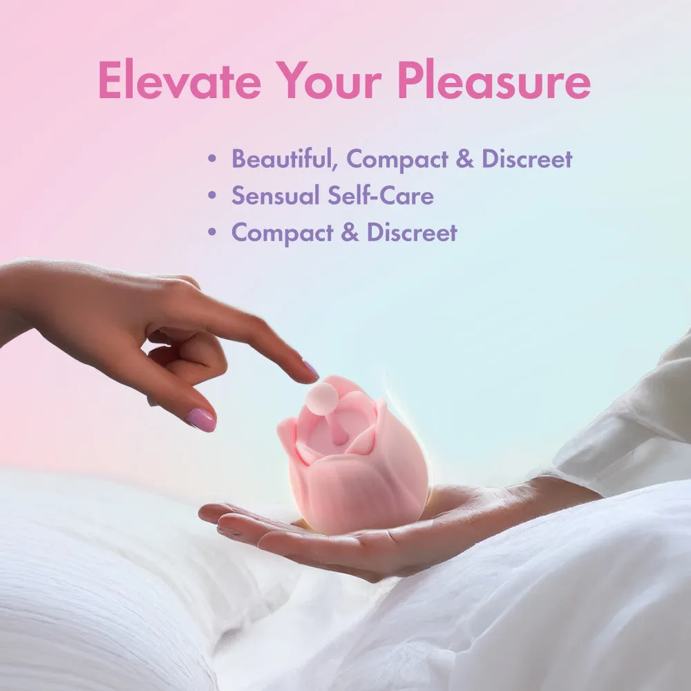 Play With Me | Romantic Rose Silicone Vibrator With Rosebud Attachment Heads – In Pink