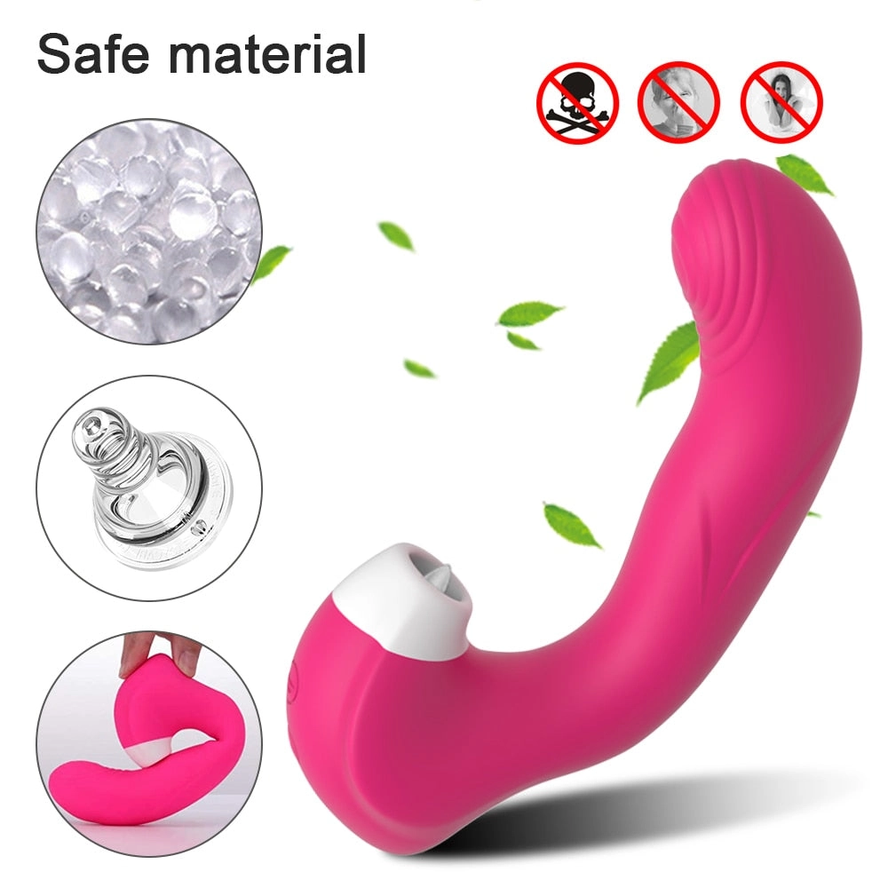 Powerful Clit Sucking Licking Vibrators for Women G Spot Oral Clitoris Sucker Rechargeable Dildo Toys
