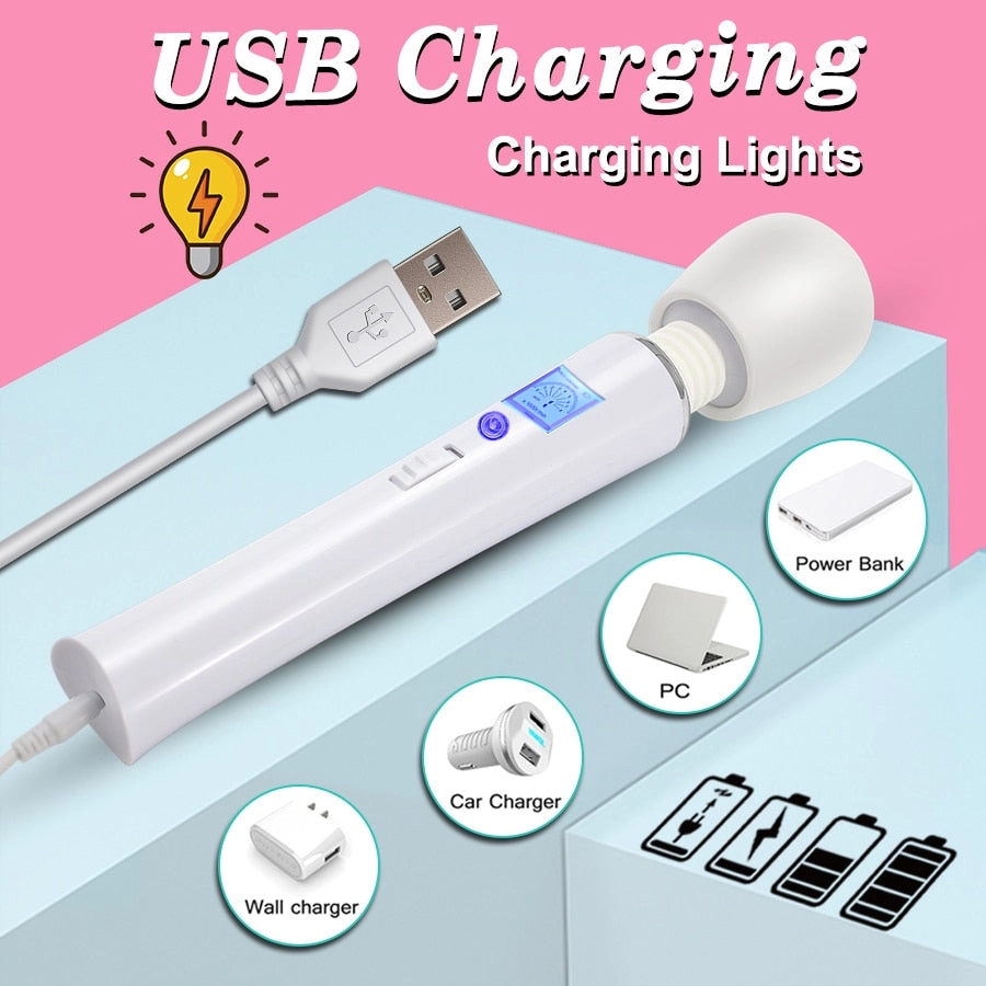 Powerful Magic Wand Vibrators for Women Clitoris Stimulator AV Stick G Spot Massager Female Masturbator Sex Toys for Woman