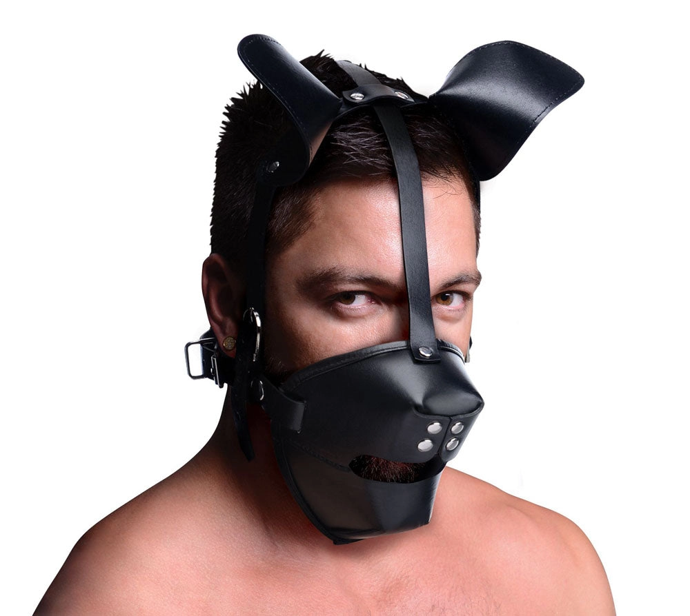 Puppy Play Hood with Removable Ball Gag for Fun Adventures