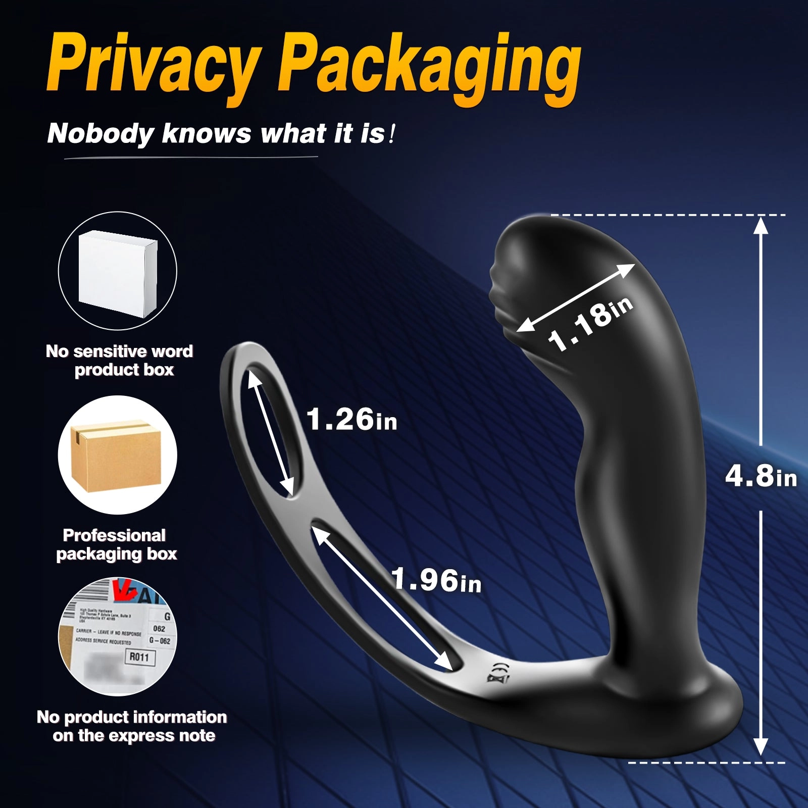 QUTOYS Dual Cock Ring Prostate Massager with 10 Vibration Modes and Remote Control