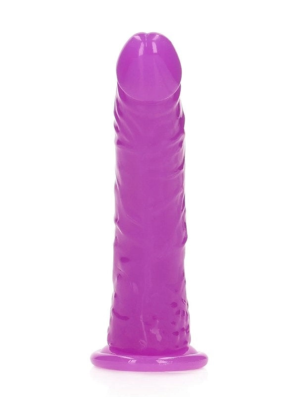 Real Rock Realistic Slim Glow Dildo Purple