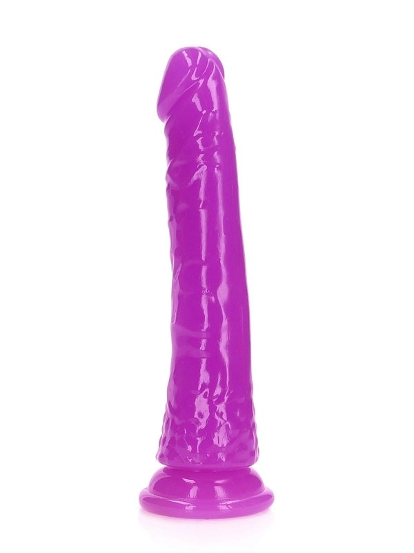Real Rock Realistic Slim Glow Dildo Purple