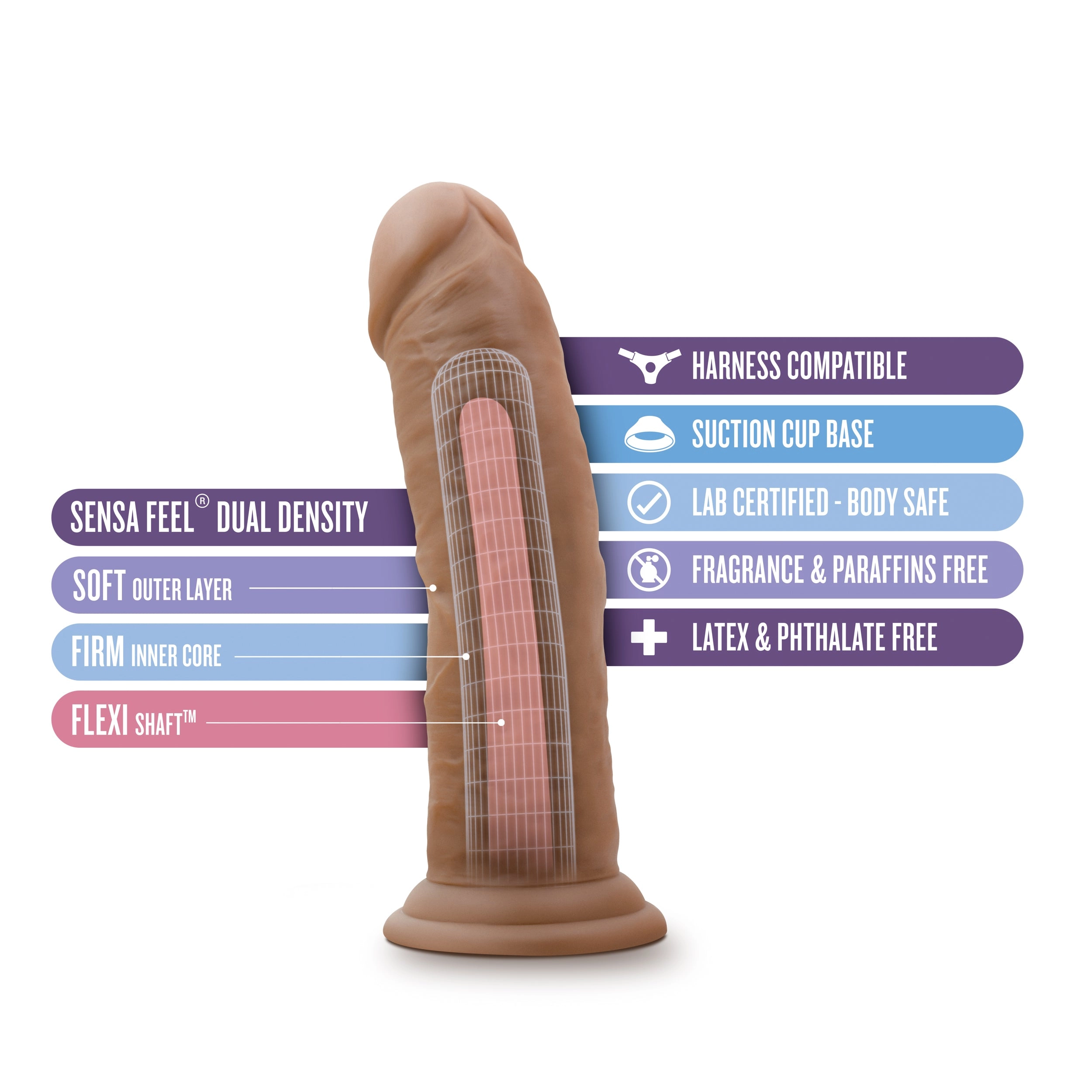 Realistic 8-Inch Dildo with Suction Cup for Hands-Free Fun