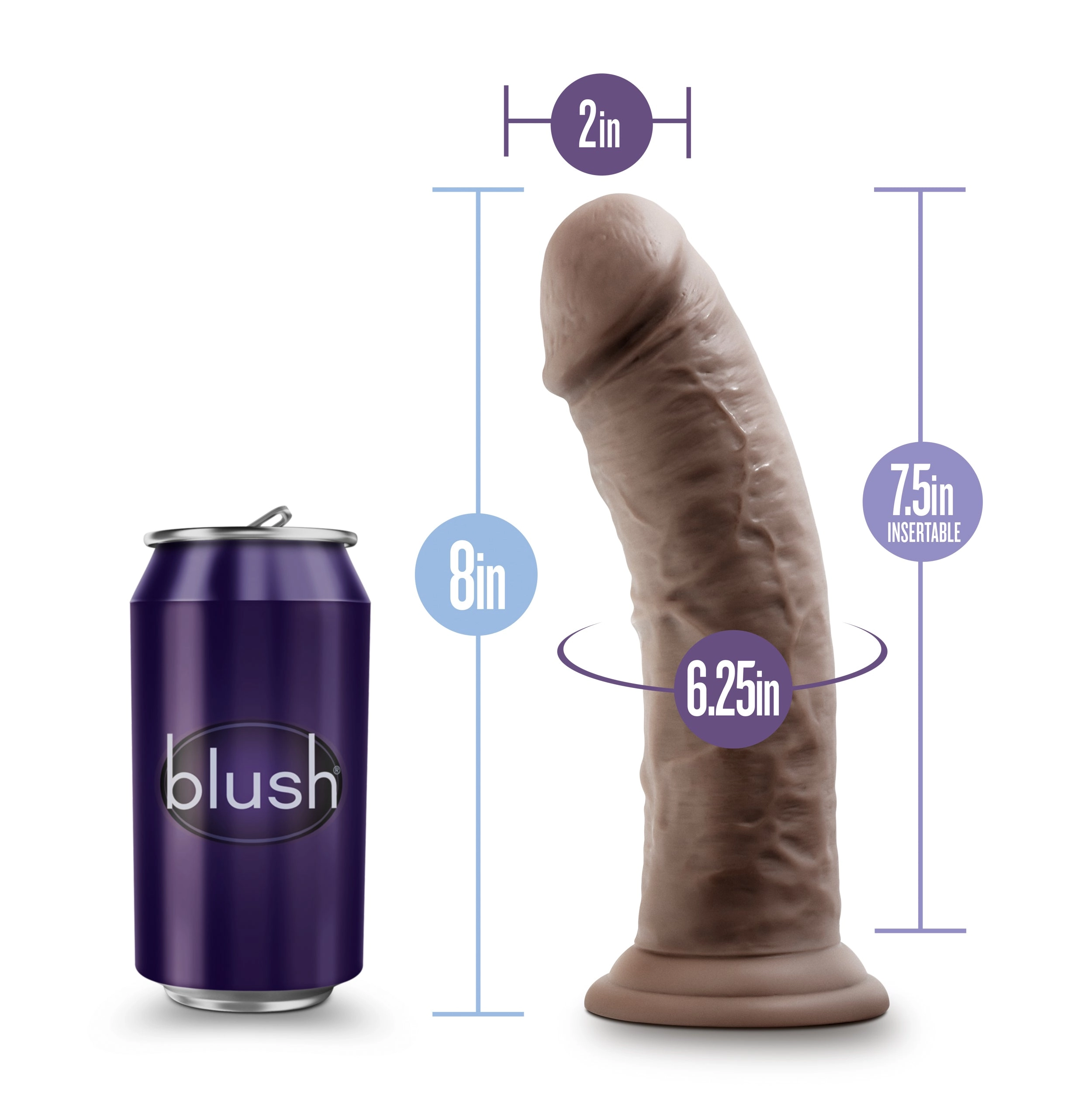 Realistic 8-Inch Dildo with Suction Cup for Hands-Free Fun