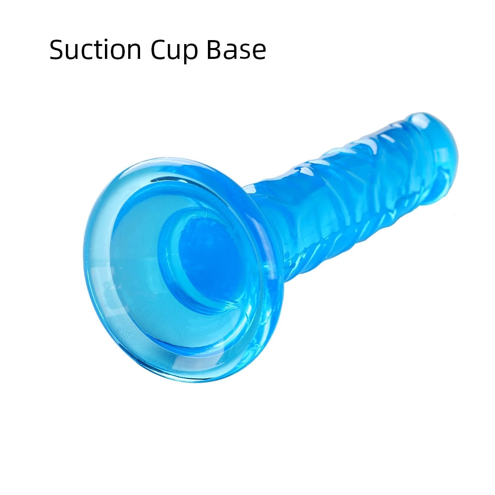Realistic Dildo Anal Masturbator Sex Toys for Couples Crystal Jelly Dildo Suction Cup Penis Thrusting Dildo for Women